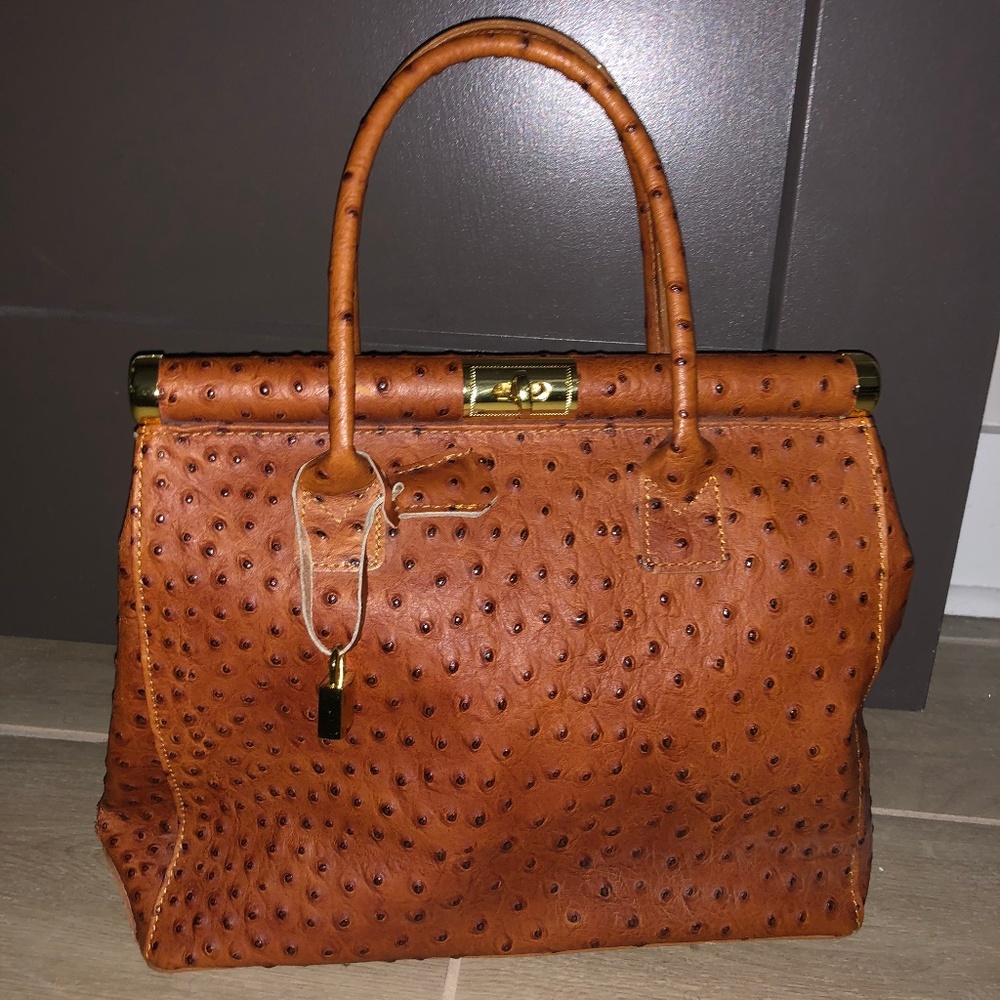 Italian Ostrich Leather Tote
